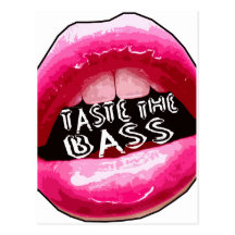 Taste the BASS Electronica Dubstep Electro HipHop Postcard