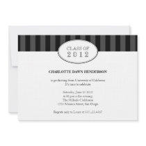 Tasteful black stripe graduation class invitation