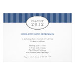 Tasteful blue stripe graduation class invitation