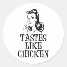 Tastes Like Chicken Retro Lady Sticker