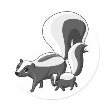 Tater and Tot the Skunks Round Sticker