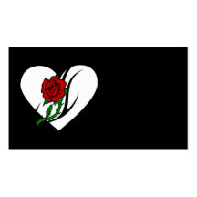Tatouage de rose rouge carte de visite