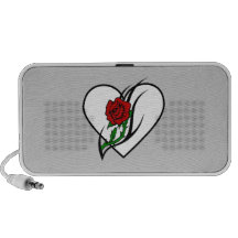 Tatouage de rose rouge haut-parleurs iPod