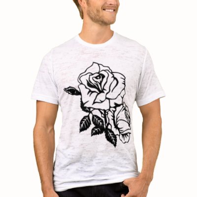 Tattoo Art Style Rose vintage white mens tshirt by TronRx Tattoo Art Style Rose vintage white mens tshirt by TronRx