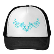Tattoo blue heart trucker hat