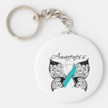 Tattoo Butterfly Awareness - Cervical Cancer Keychain