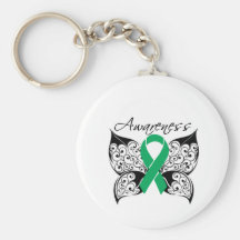 Tattoo Butterfly Awareness - Liver Cancer Keychain