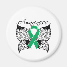 Tattoo Butterfly Awareness - Liver Cancer Refrigerator Magnets