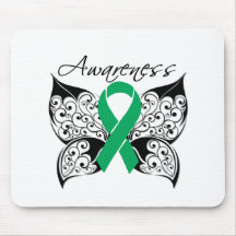 Tattoo Butterfly Awareness - Liver Cancer Mouse Pads