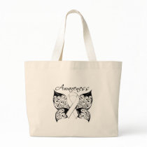 Tattoo Butterfly Awareness - Lung Cancer Canvas Bags