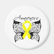 Tattoo Butterfly Awareness - Sarcoma Refrigerator Magnets