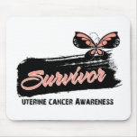 Tattoo Butterfly Uterine Cancer Survivor mousepads