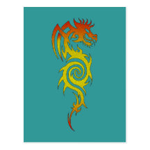 Tattoo Drache dragon Postkarte