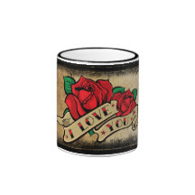 Tattoo I Love You Rose Mug