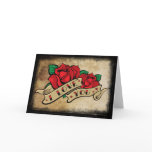 Tattoo I Love You Rose Valentine's Card