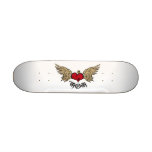 Tattoo Mom Crowned Heart with Wings skateboards