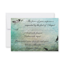 Tattoo Rose and Fluers Muerte Skull Reception Card