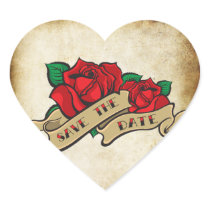 Tattoo Rose Rockabilly Save the Date Wedding Seals