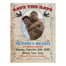 Tattoo Save the Date Postcards