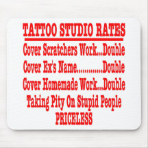Tattoo Studio Rates "Priceless" Mouse Pads