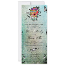 Tattoo Style Muerte Skull and Flourishes Invite