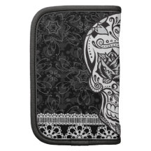 Tattoo Sugar Skull Flourish & Damask Illustration Organizers