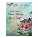 Tattoo Sugar Skull Save the Date Postcard