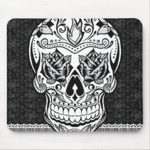 Tattoo Sugar Skull Urban Flourish  Illustration Mouse Pad