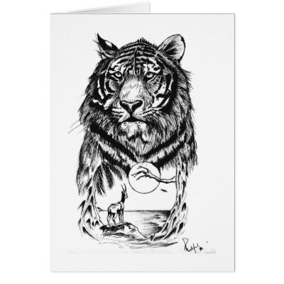 Tattoo Tiger Art Card by Felidae52