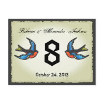 Tattoo Wedding Table Number Card