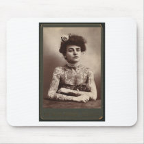Tattooed American Woman Mouse Pads