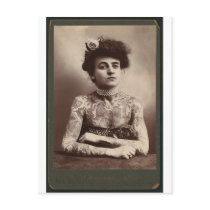 Tattooed American Woman Post Card