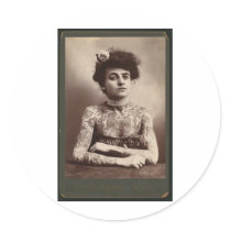 Tattooed American Woman Stickers