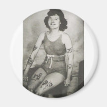 Tattooed Bathing Beauty Fridge Magnet