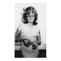 Tattooed Glasses Chick Business Cards