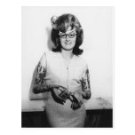 Tattooed Glasses Chick Postcards