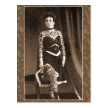 Tattooed Lady on Cards, Postcards