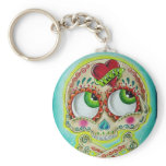 Tattooed skull keychain