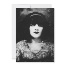 Tattooed Vintage Goth Girl Custom Announcements