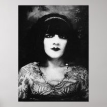 Tattooed Vintage Goth Girl Print
