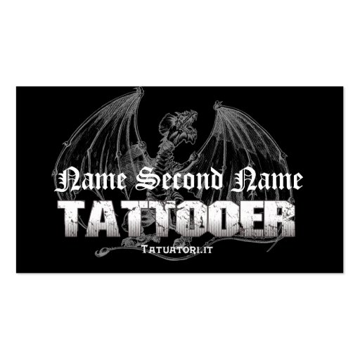 Tattooer Medieval Dragon Business Cards
