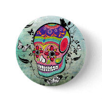Tatttoo Urban Muerte Day of the Dead Illustration Buttons