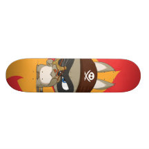 Taucoo on fire cartoon character skateboard