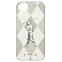 Taupe Argyle Pattern, Personalized Golf