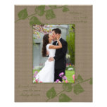 Taupe Green Leaves Template Photographic Print