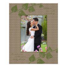 Taupe Green Leaves Template Photographic Print