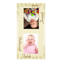 Taupe Sunburst Bride & Groom Photo Table Card Picture Card