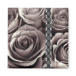 TAUPE Wedding Rose Bouquet with Lace magnets