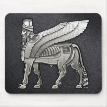Taureau à ailes par Babylonien Lamassu Tapis De Souris