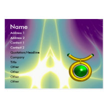 TAURUS ,Emerald yellow black green Business Card Template